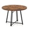 Rustic Round Dining Table 47 Inch 8-Leg Metal Base Seats 4-6 People